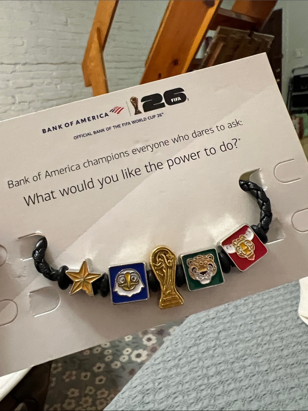 Bank of America FIFA World Cup 26 Gold & Multicolor Bead Bracelet